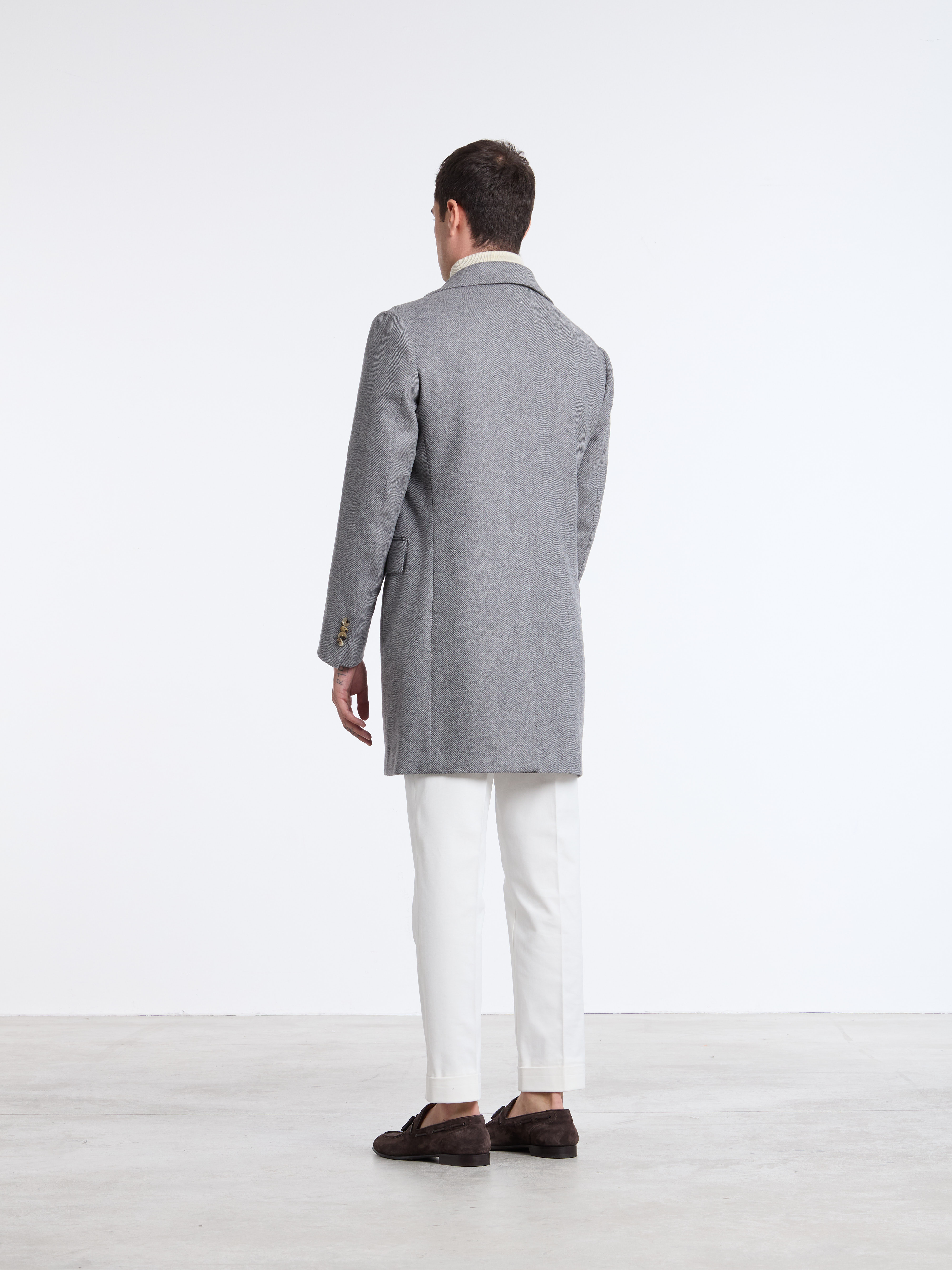 LUIGI BORRELLIルイジボレッリ ウールジャケット46ライトグレー秋冬 LUIGI BORRELLIルイジボレッリ ウールジャケット46ライトグレー秋冬 メンズ